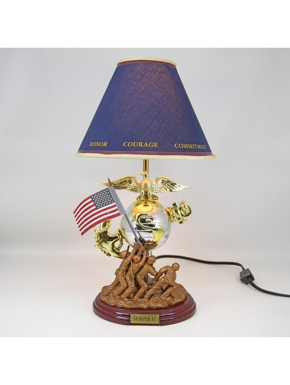 USMC Espirt de Corps Lamp & Shade Marines Celebrate Your Service Semper Fi